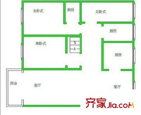 荔苑小区 3室 户型图