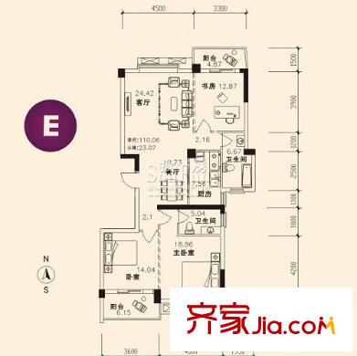 同馨花園二期戶型圖3室2廳 戶型圖 3室2廳2衛(wèi)
