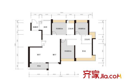 招商海月花园 6室 户型图
