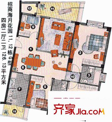 深圳招商海月花园一期户型图2