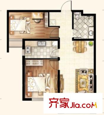 園丁苑戶型圖2室2廳 戶型圖 2室2廳1衛(wèi)1廚