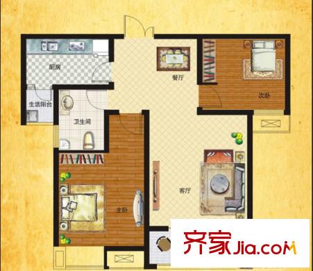 99號公寓戶型圖2室2廳 2室2廳