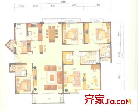 波托菲诺纯水岸 4室 户型图