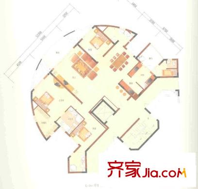 波托菲诺纯水岸 3室 户型图