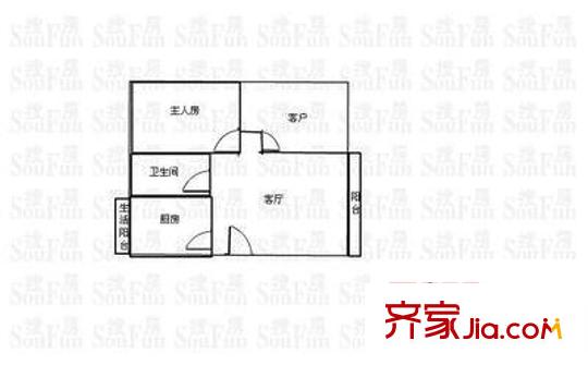 德兴城 2室 户型图