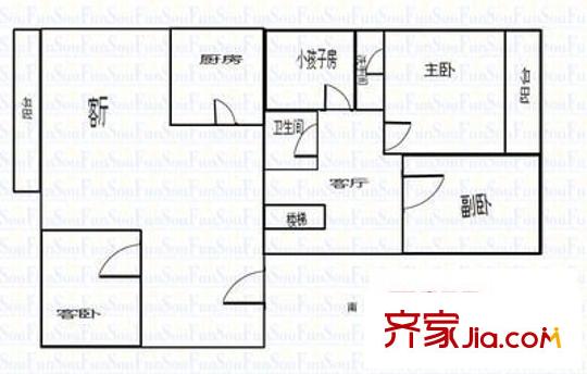 德兴城 3室 户型图