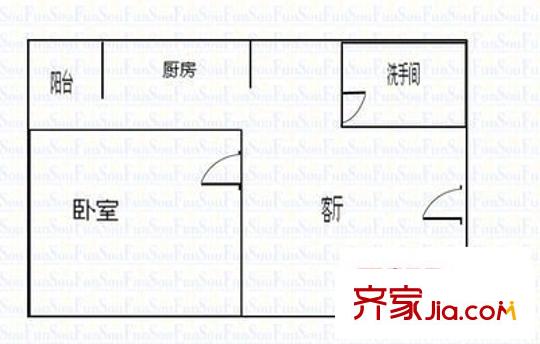 德兴城 1室 户型图