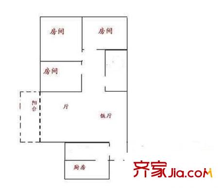 汇福花园 3室 户型图