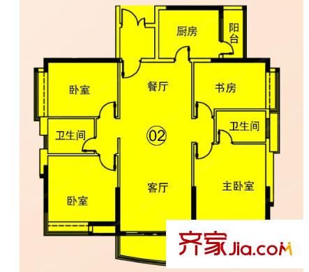 金橋港灣花園戶型圖3室2廳 戶型圖 3室2廳