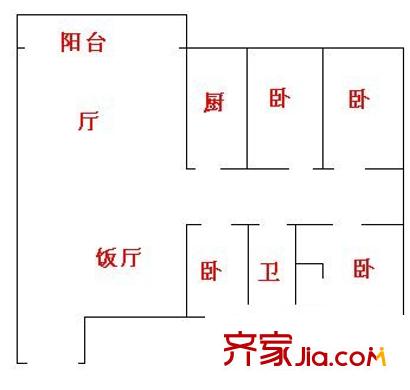 半岛苑 4室 户型图