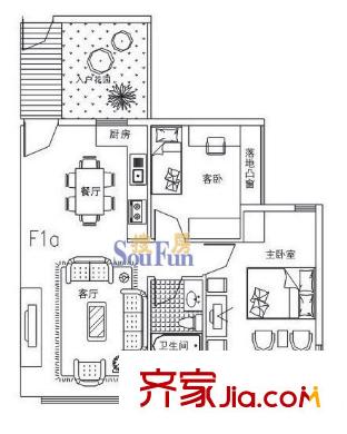 左庭右院 户型图
