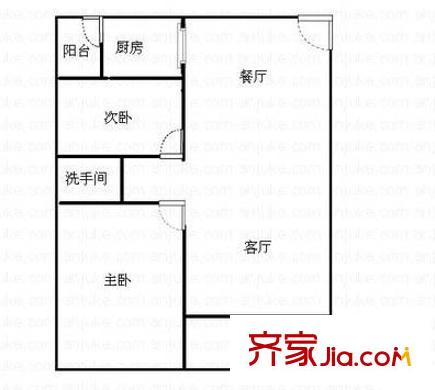 龙辉花园户型图户型图2 2室2厅1卫1厨