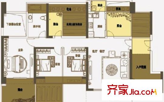 君悦龙庭 0室 户型图