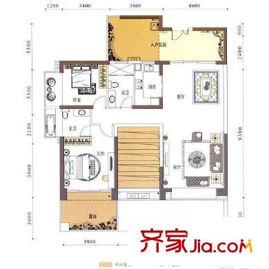 君悦龙庭 2室 户型图