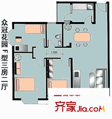 深圳 众冠花园 户型图1
