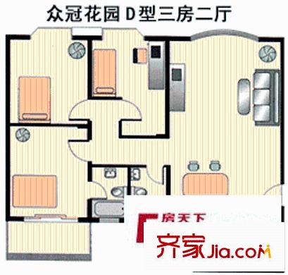 深圳 众冠花园 户型图2