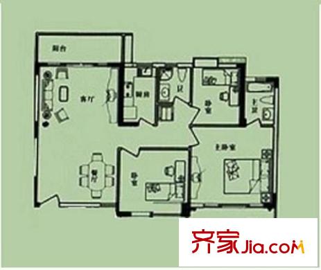 润城花园3室 户型图