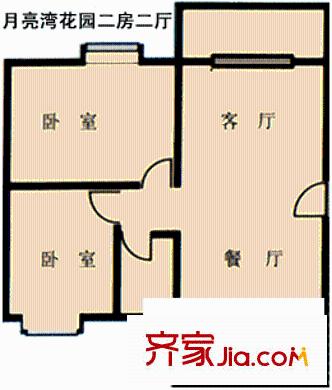 月亮湾花园户型图户型图1 2室2厅1卫1厨