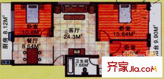 新苑小區(qū) 3室 戶型圖