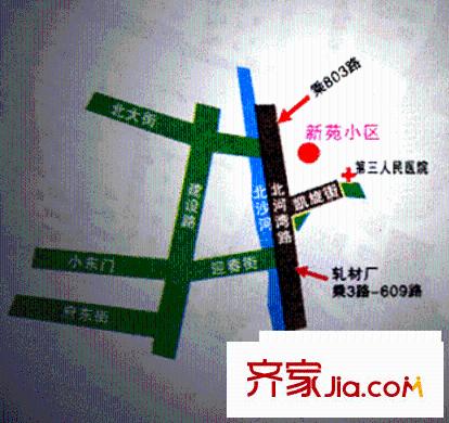 新苑小區(qū)交通圖