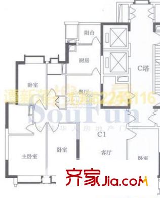 北張小區(qū) 4室 戶型圖