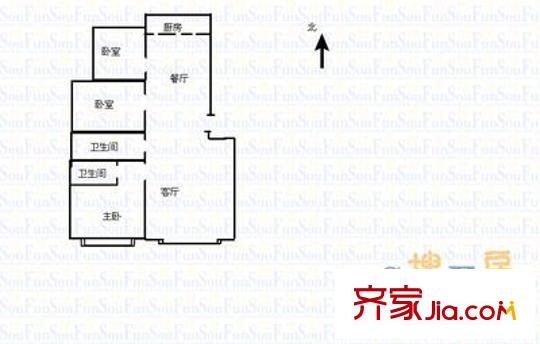 北張小區(qū) 3室 戶型圖