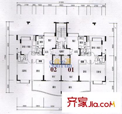 深圳鼎太风华金色华尔兹3室 户型图