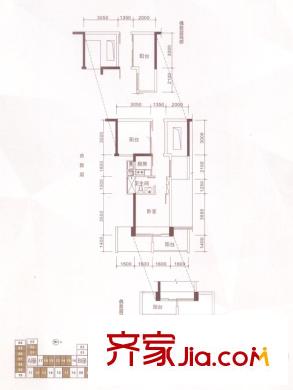 阳光里 2室 户型图