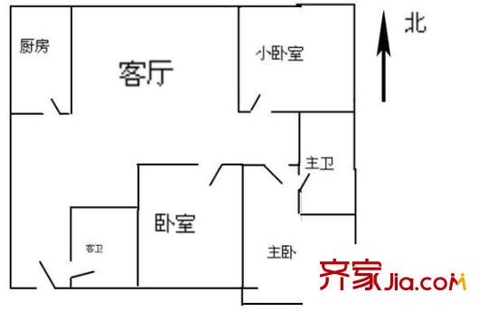濱東花園 2室 戶型圖