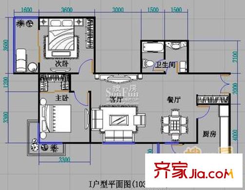 漪汾苑 2室 戶型圖