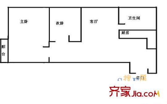 城市山谷公寓户型图城市山谷 户型图7 2室1厅1卫1厨