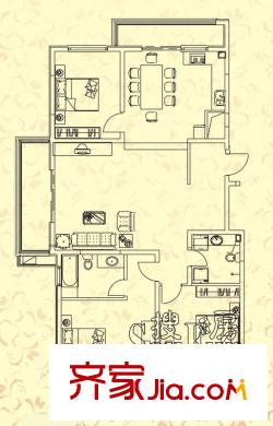 新興國際文教城戶型圖戶型E 3室