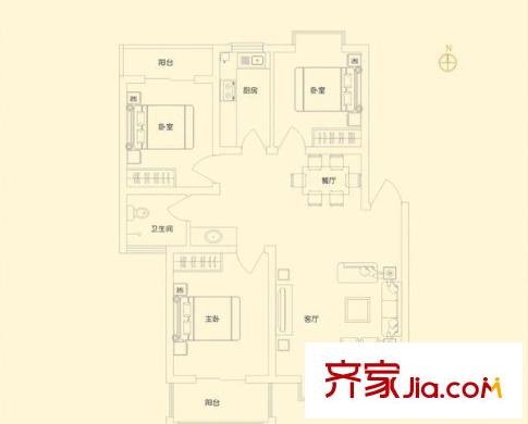 新興國(guó)際文教城 3室 戶型圖