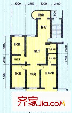 旭然園住宅小區(qū) 3室 戶型圖