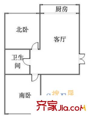 百合山庄 户型图 2室