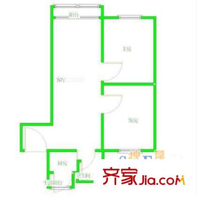 深圳百合山庄户型图 2室