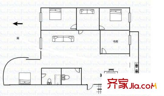 旭然園住宅小區(qū) 5室 戶型圖