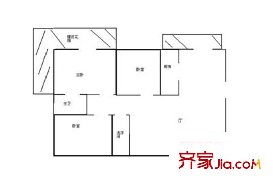 绿景城市立方户型图绿景大公馆 3室 户型图 3室2厅2卫1厨