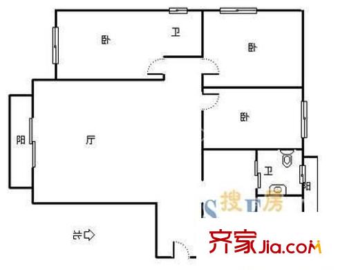 桃源村 3室 户型图