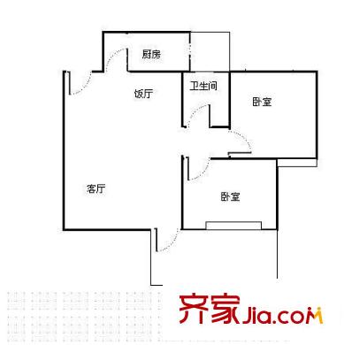 桃源村 2室 户型图