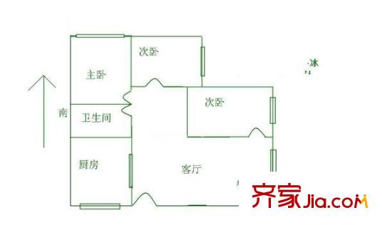 桃源村 3室 户型图