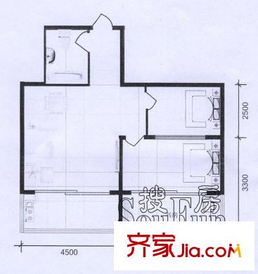卡爾生活館戶型圖戶型圖G 2室2廳1衛(wèi)1廚