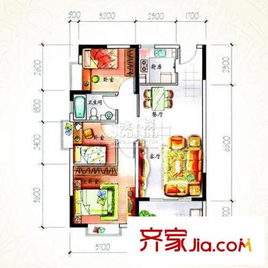 旭景佳园户型图彩云之南(二期) 3室2厅1卫