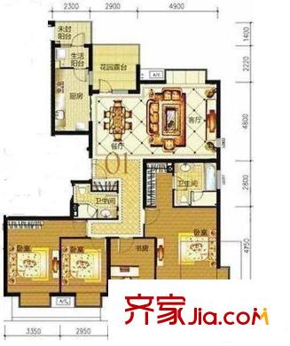 錦和苑戶型圖1.3 3室