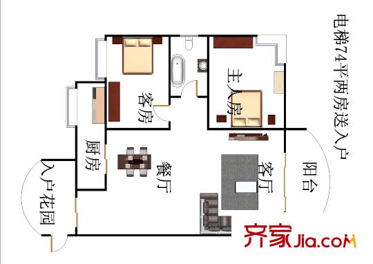 茵悦之生花园 0室 户型图