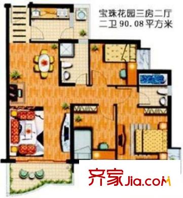 宝珠花园 2室 户型图