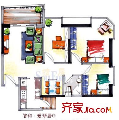 深圳 信和爱琴居 户型图6