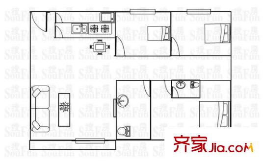 桂芳园八期 3室 户型图