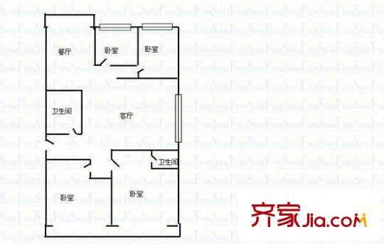 晉福鑫園 4室 戶型圖