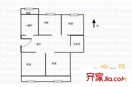 晉福鑫園 4室 戶型圖